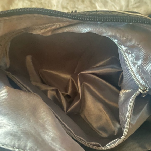 Hobo Shoulder Bag Zebra Print with Patent Black, Rhinestones, Turquoise & Pink - Picture 12 of 16